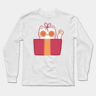 Christmas Present Cat Long Sleeve T-Shirt